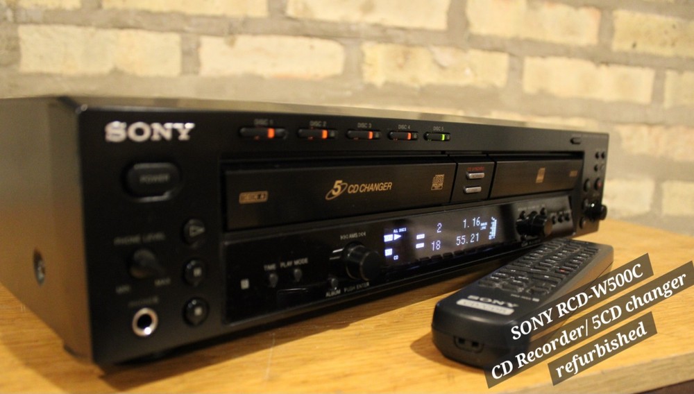 Sony RCD-W500C CD Recorder/charger , serviced, Fully Functional W/ Remote