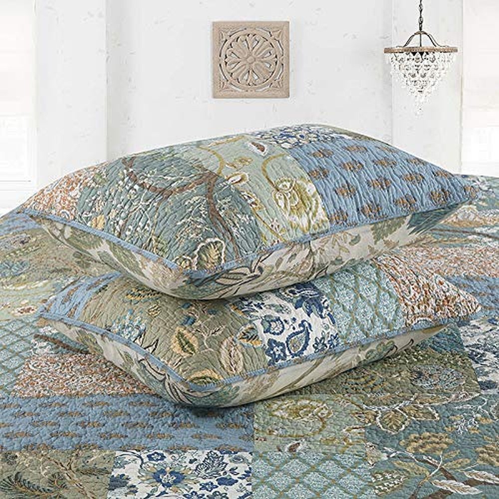 Cotton Patchwork Quilt Set Bedspread Queen Size - Breathable Comforter Floral...