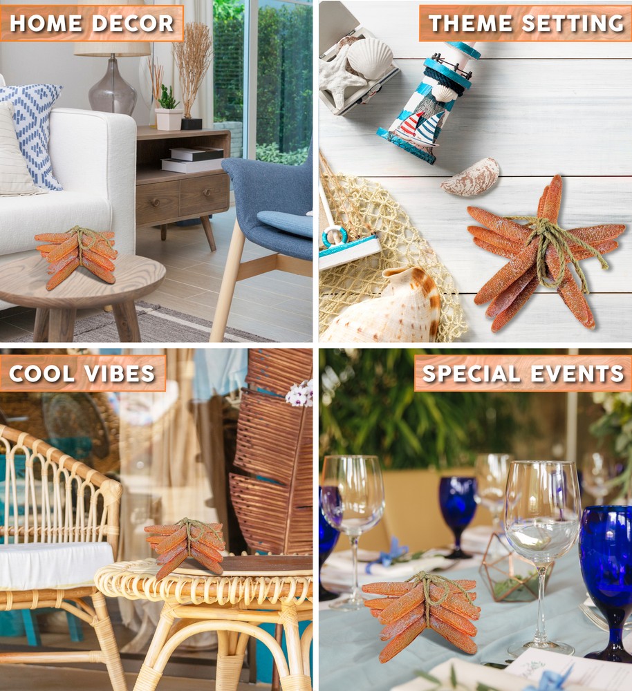 NAUTICAL DÃƒâ€°COR - RESIN ORANGE STARFISH