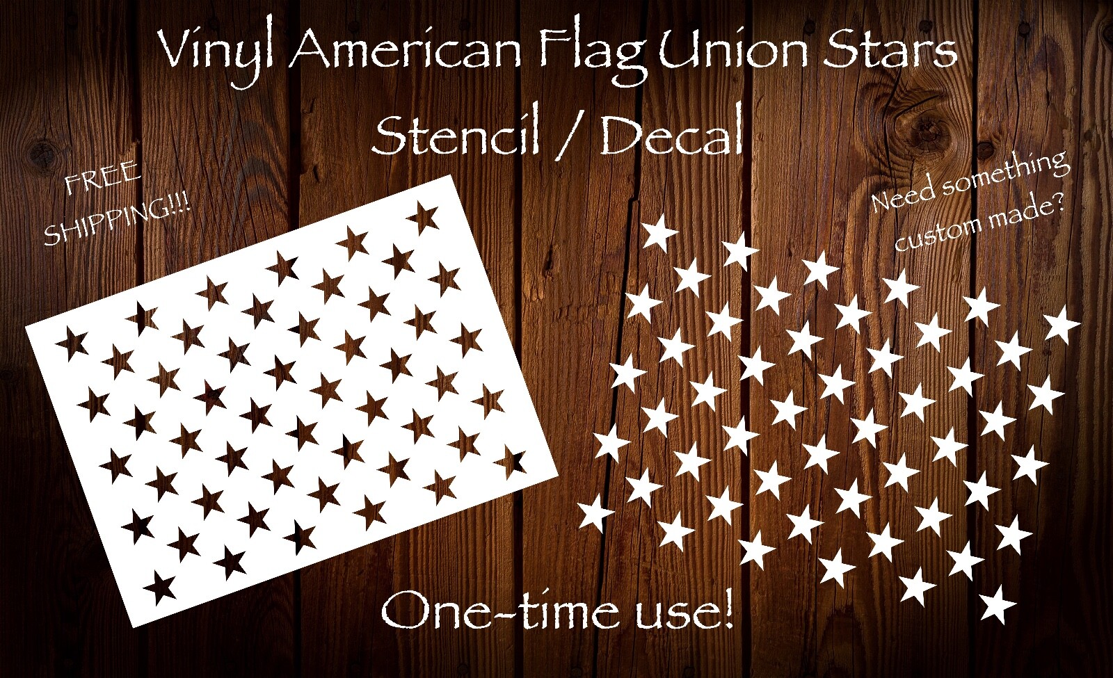 American Flag Vinyl 50 Star Union (Stencil / Decal) - Multipurpose & Wood Flag