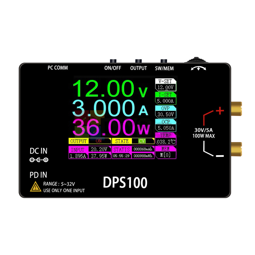DPS100 100W Portable 30V5A Power Supply CNC DC Adjustable Programmable Regulator