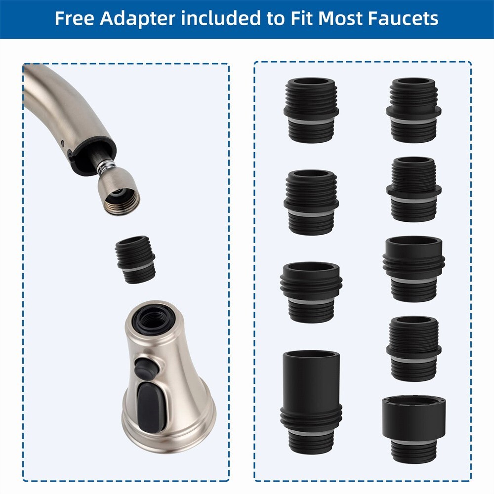 Kitchen Faucet Head Replacement, Pull Down Faucet Spray Head with 9 Adapters