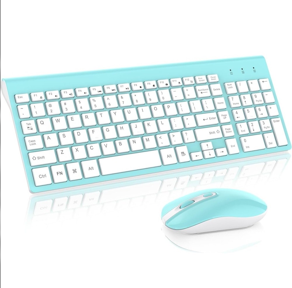 Cimetech Ultra Thin Wireless Keyboard Mouse Set 2.4G Ergonomic Silent PC Windows