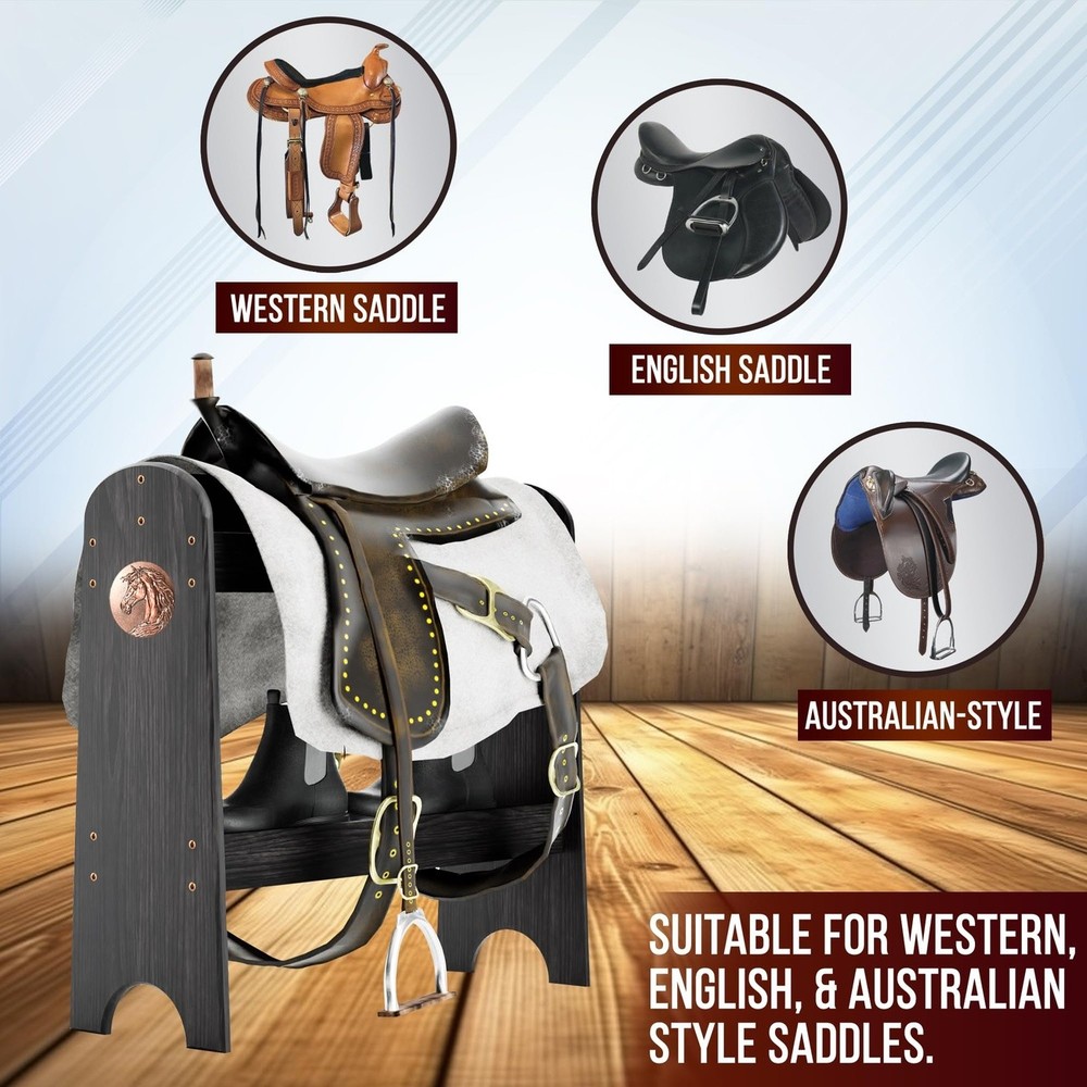Western Horse Saddle Stand Pine Wood Rack