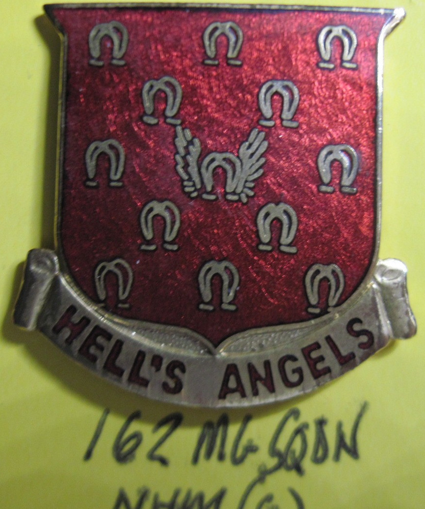 Army crest DI dui CB clutchback 162nd MACHINE GUN SQUADRON nhm Foreign made