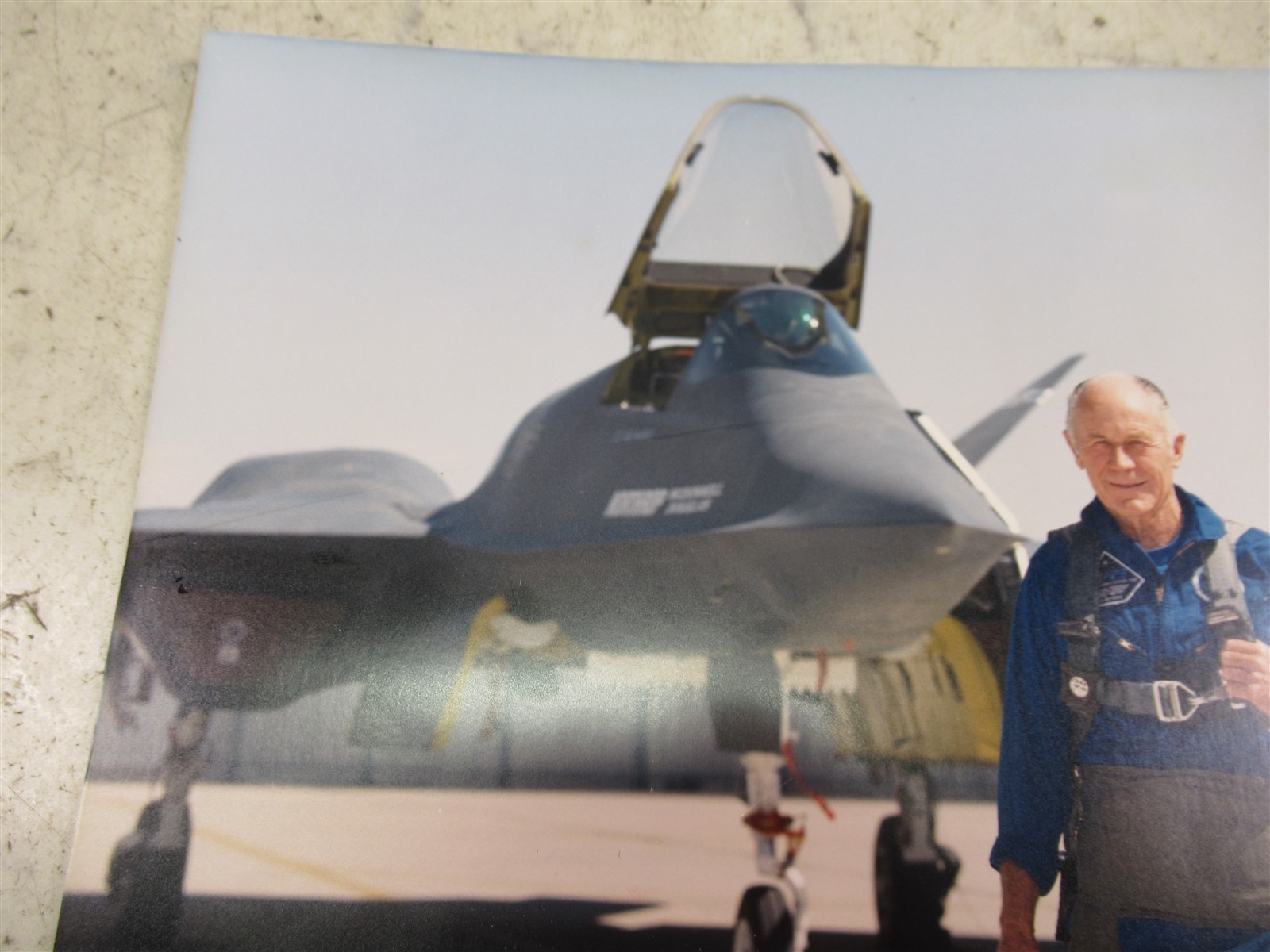 Chuck Yeager Autographed Photo 8x10 Northrop YF-23 "Black Widow II" prototype