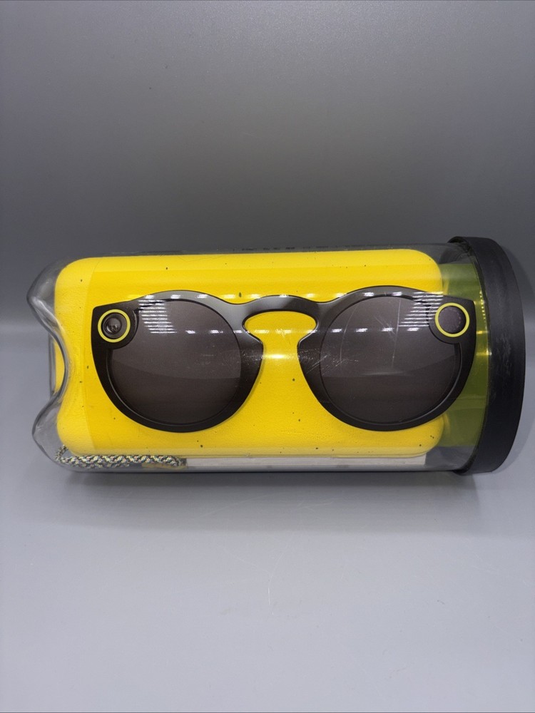 Spectacles - Sunglasses for Snapchat Black & Yellow with Charging Case & Cable