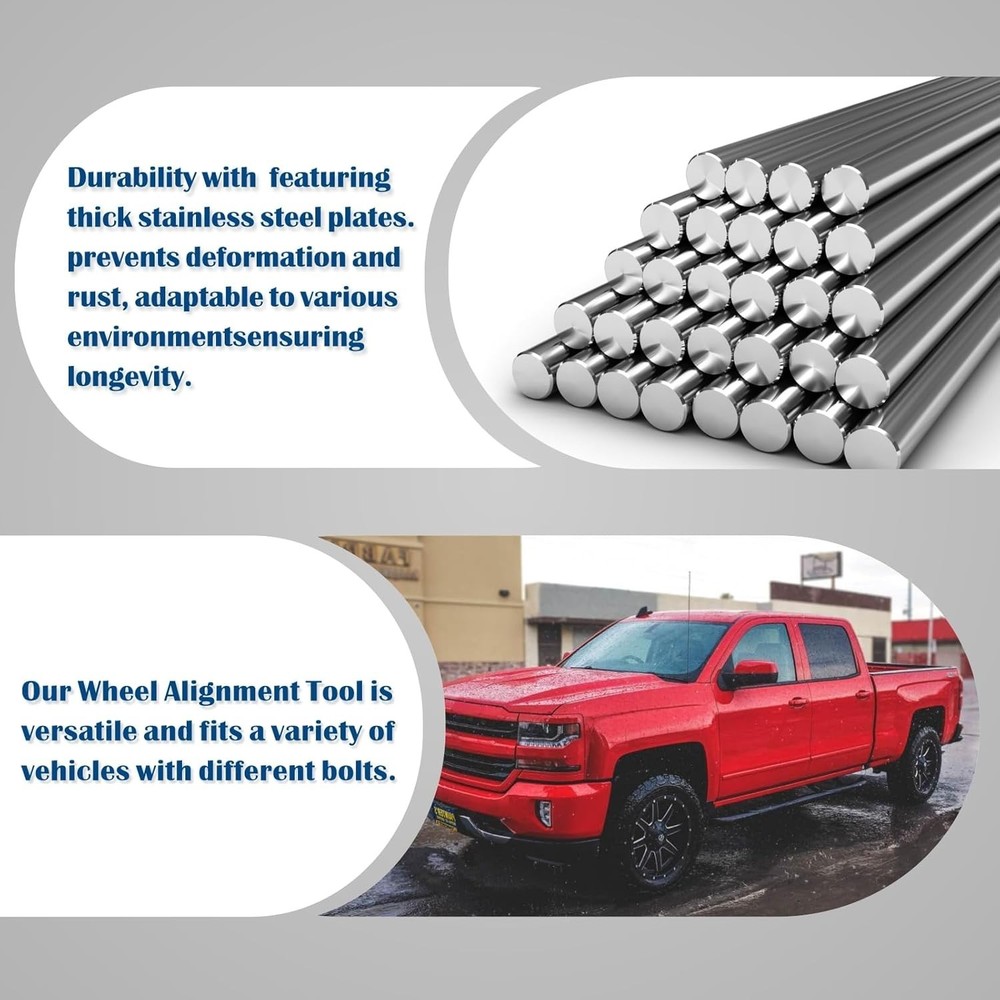 Wheel Alignment Tool Plates, Stainless Steel Toe Alignment Plate, Wheel Angle...