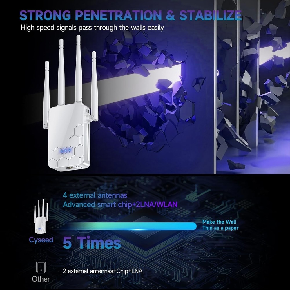 Wireless Router Amplifier with Extended Range for Enhanced Home WiFi Performance