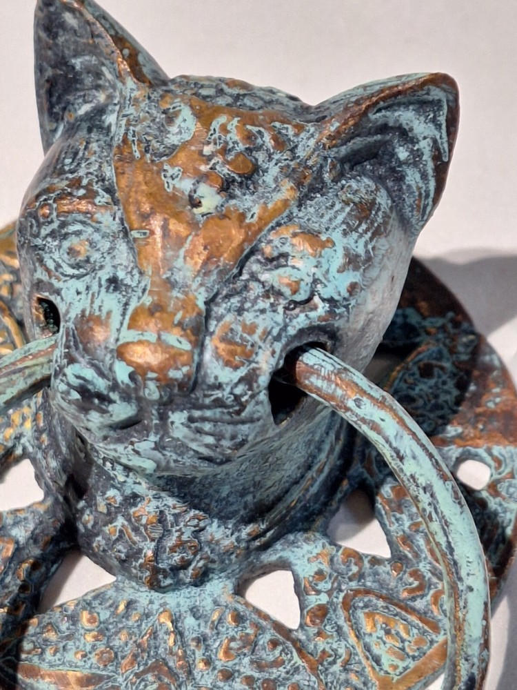 Indonesian Cat Head Door Knocker (Possible Bronze)
