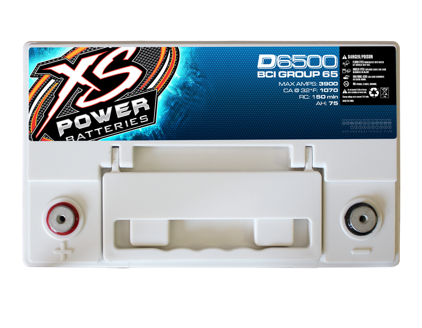 XS Power D6500 3900 Amp AGM Power Cell Car Audio Battery + Terminal Hardware