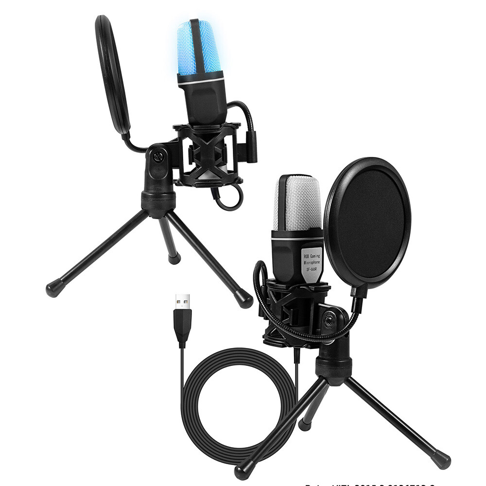 Desktop Condenser Microphone Mic Kit Broadcasting Studio Recording for PC Laptop
