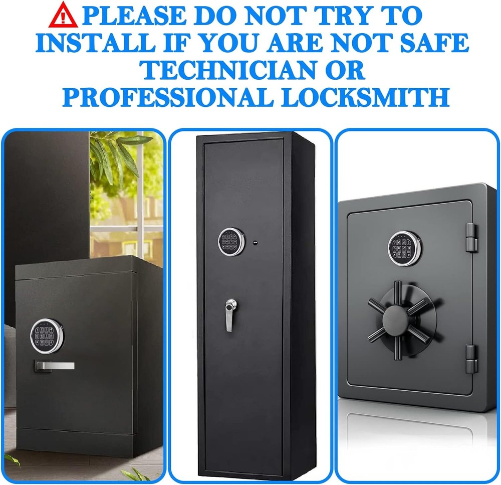 Gun Safe Lock Replacement Chrome Keypad with Solenoid Electronic Digital Lock