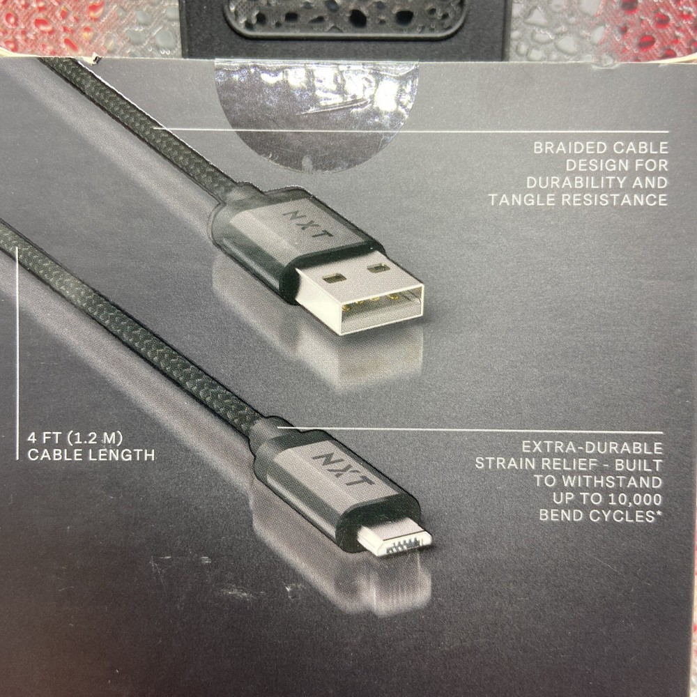 NXT Tech 4 Ft. USB-A to Micro-USB Charging Cable for Samsung/Android, Black54334