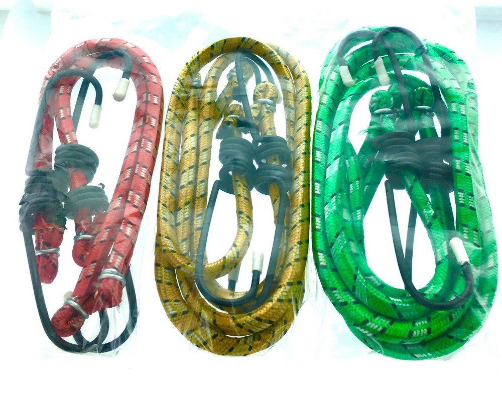 Bungee Cords with Hooks 6Pack Super Stretch Superior Strength with Rubber Core