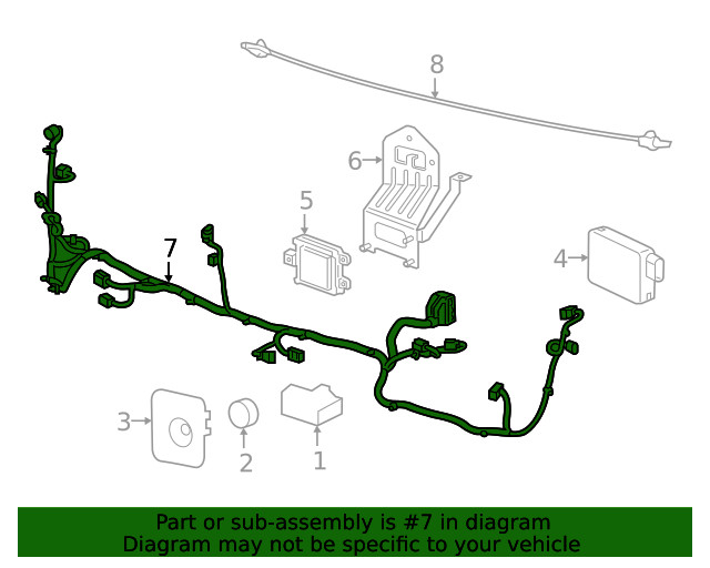 Genuine GM Front Object Alarm Sensor Wiring Harness 84403679