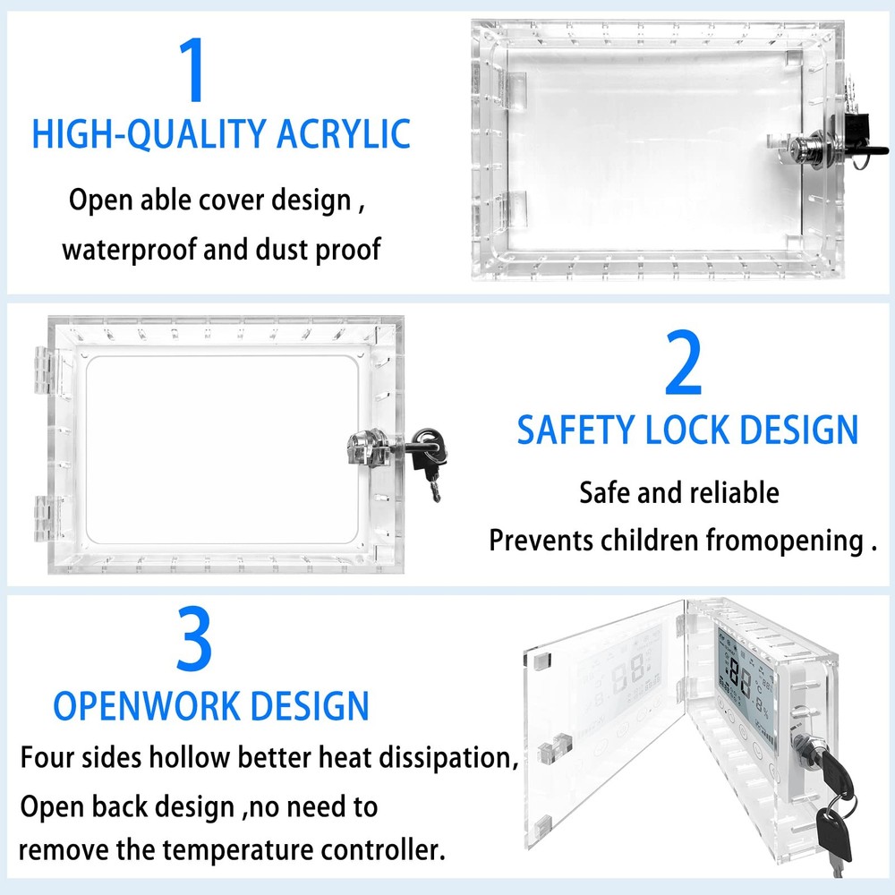 Young Dance Universal Thermostat Lock Box with Key,Clear Large Clear