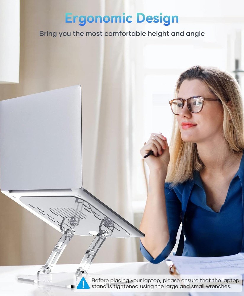 Adjustable Foldable Laptop Stand, Portable Ergonomic Computer Stand for Lapto...