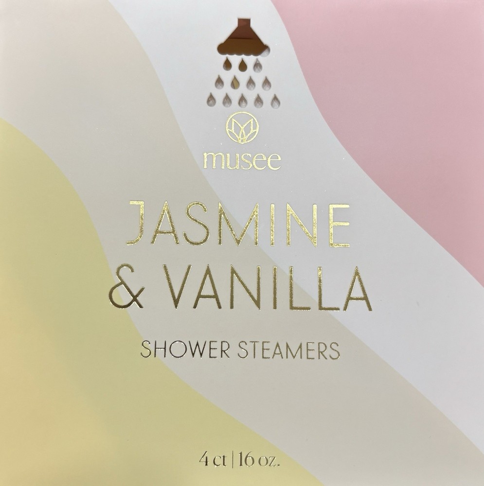 Musee Jasmine & Vanilla Relaxing Aromatherapy Shower Steamer Set 4 Count