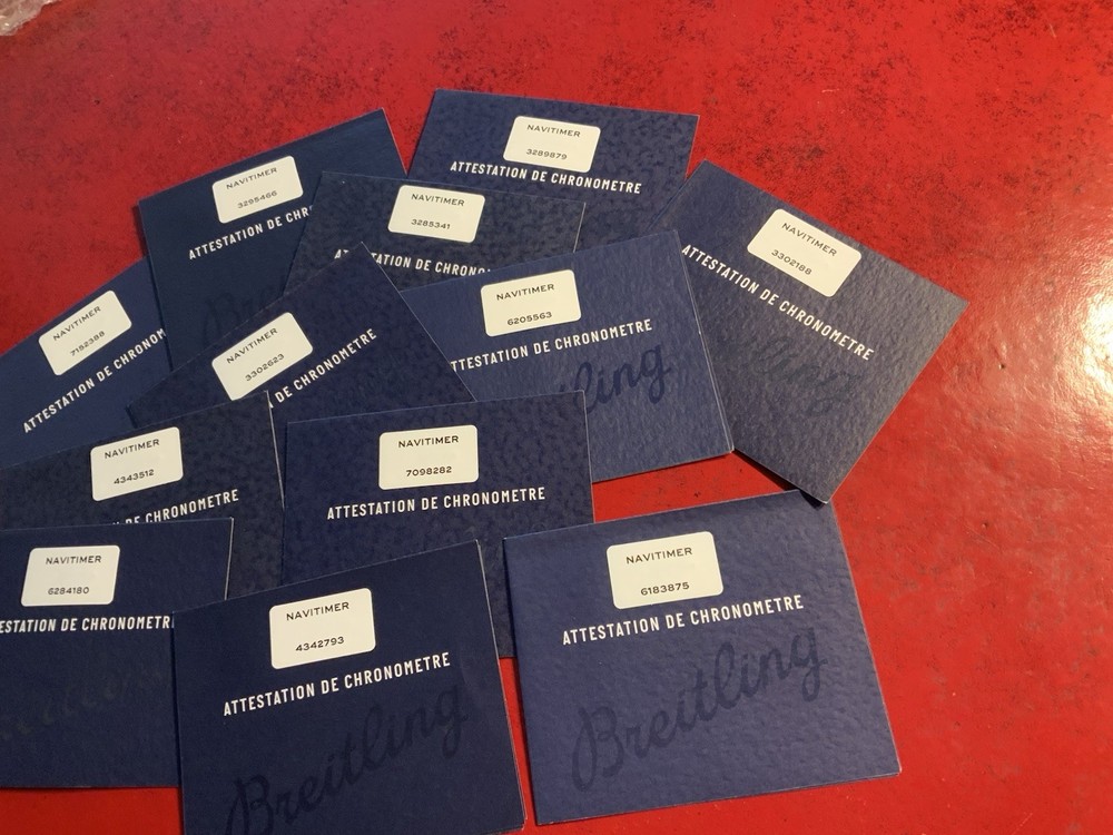 Breitling Attestation De Chronometre Certificate For Navitimer (ONLY ONE)