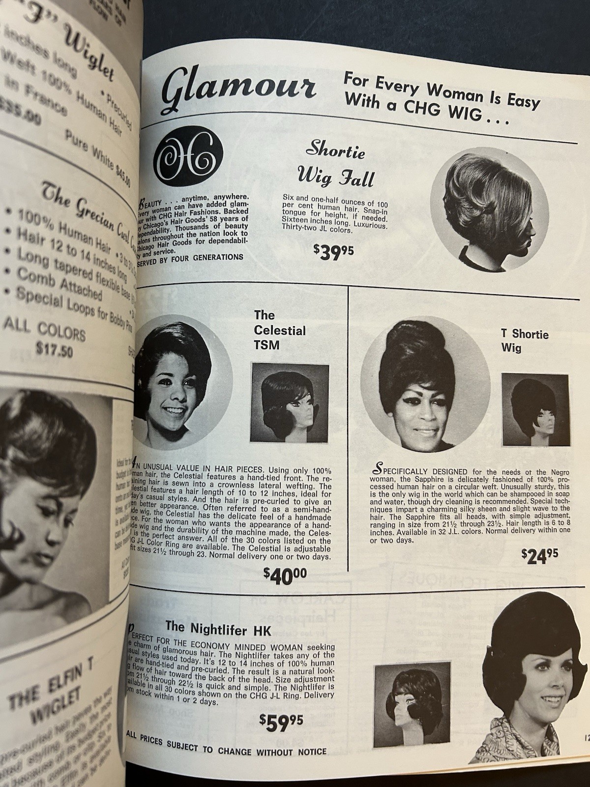 Chicago Hair Goods Catalog SALON Includes African American WIGS Ultra-Sheen