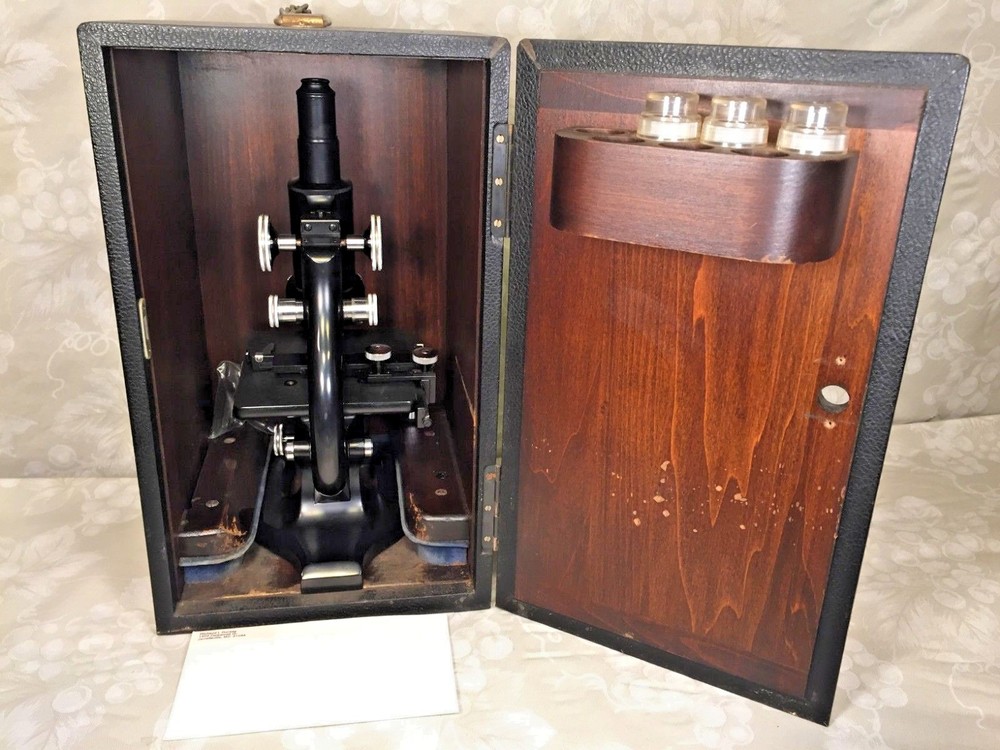 Vintage Spencer Monocular Microscope w/ Wood Case