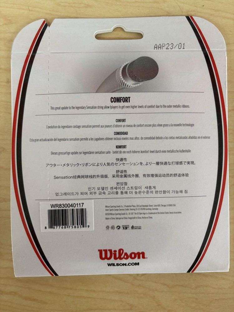 Wilson Sensation Plus Tennis String Red, Sublime Easy Wrap Grip White