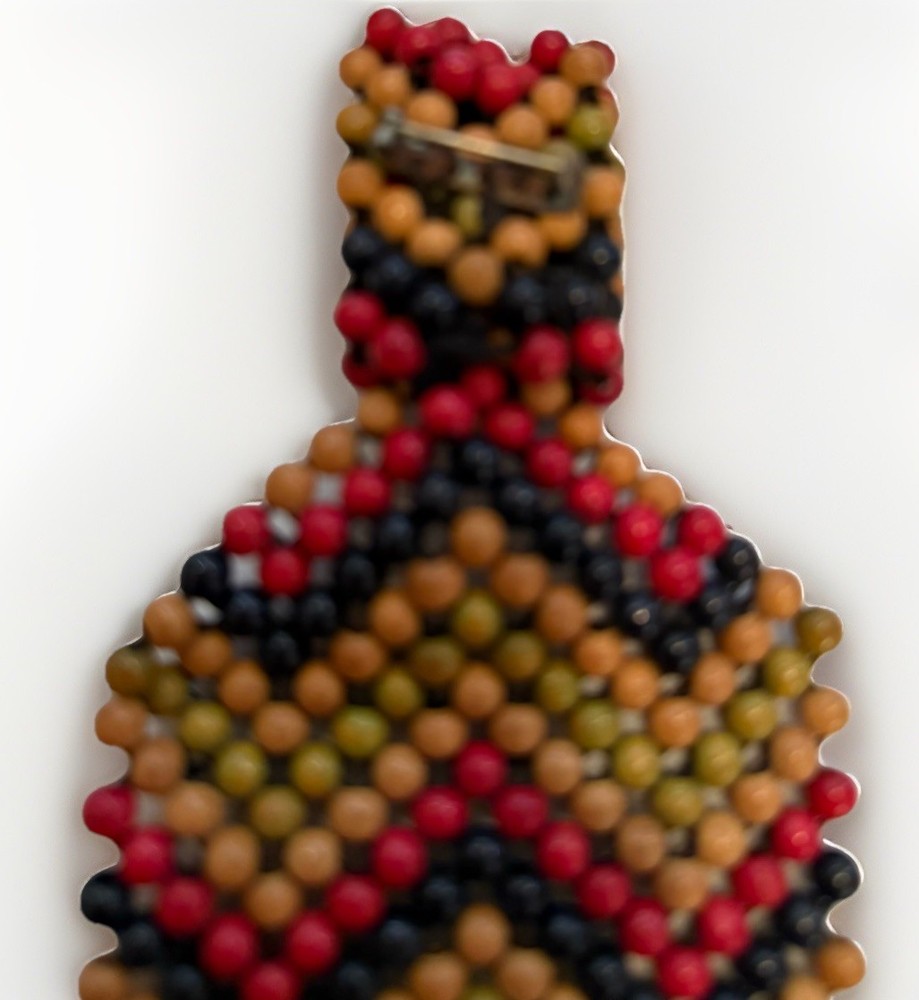 Pataxo Beaded Short Tie - Pin on