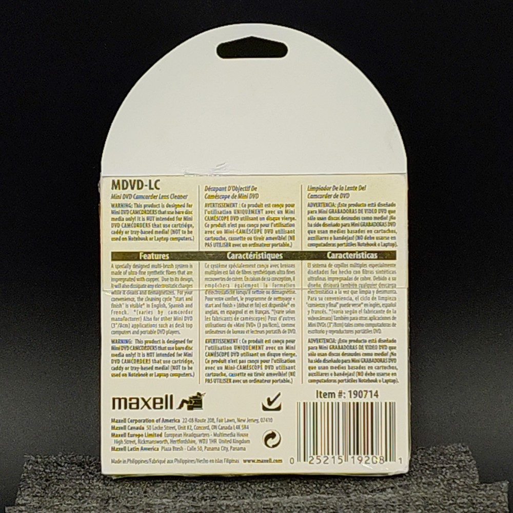 Maxell Mini DVD Lens Cleaner for Mini DVD Camcorders Using Bare Disc Media 📸👀