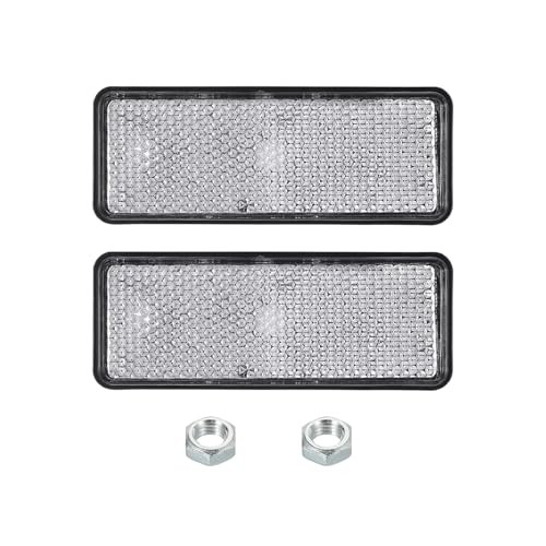 Rectangle Rear Reflectors, 2 Pcs Safety Reflective Warning Reflector White