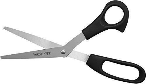 Westcott 13402 Scissors, All-Purpose Bent Scissors for Office and Home, Black...