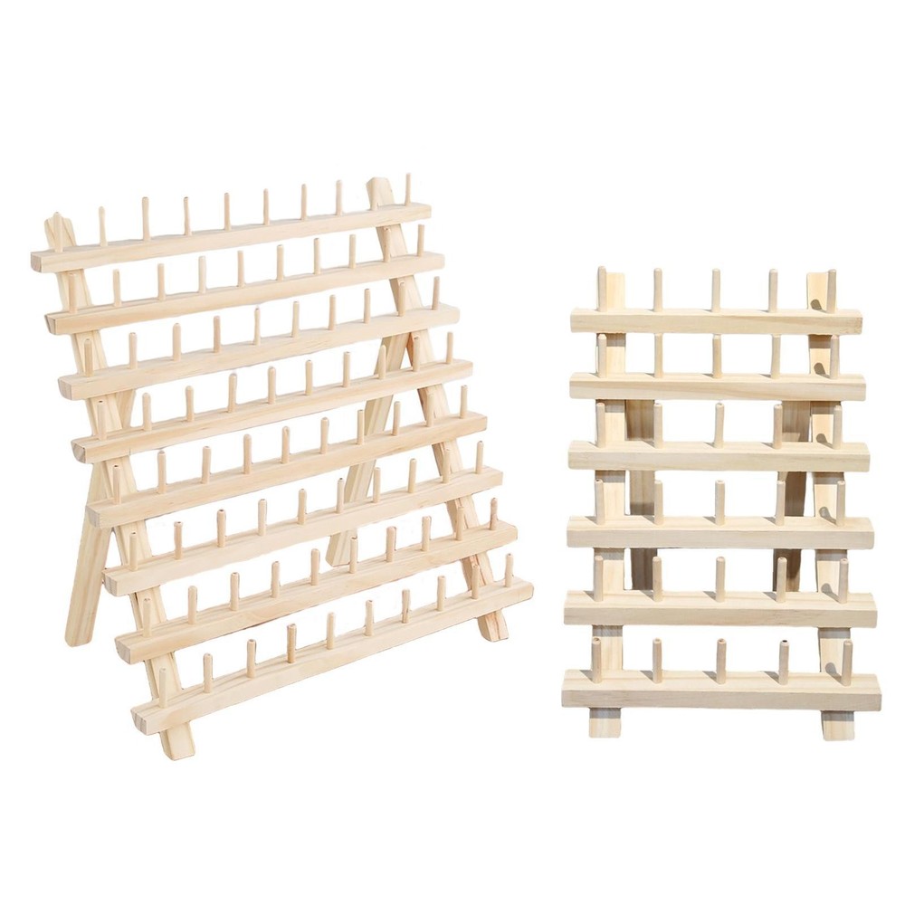 Sewing Thread Rack, Space Saving Cones Stand Shelf Durable Solid Wooden Thread