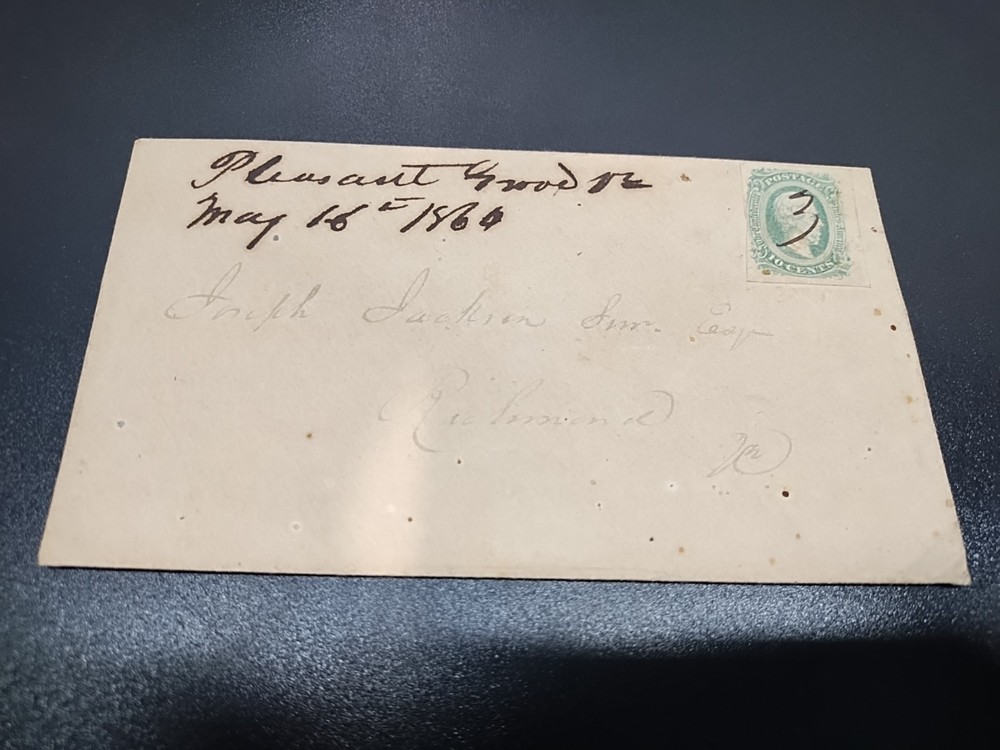 1863-64 10c Confederate States - Jefferson Davis Stamp