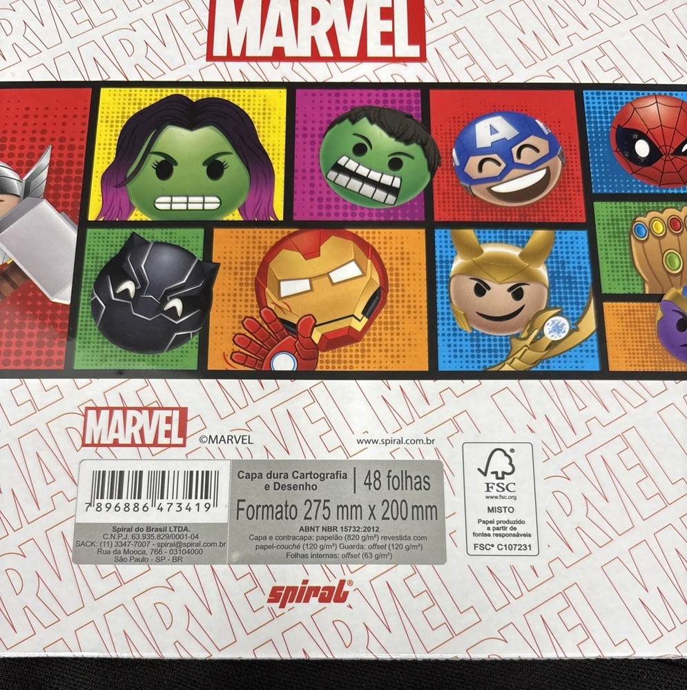 Marvel Chibi Hardcover Spiral 48 Sheet Drawing Notebook