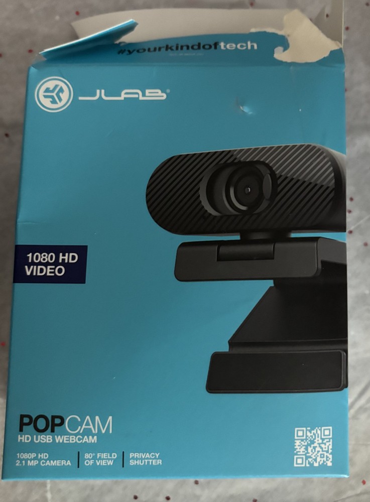 JLab Go Pop USB HD Webcam, Black