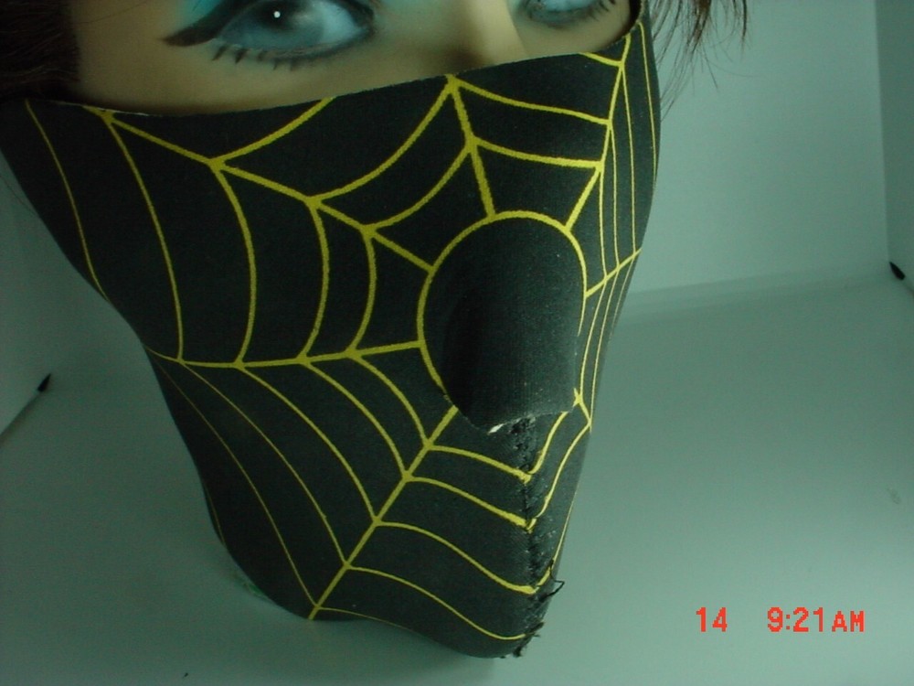 Neoprene 1/2 Face Mask Spider Web