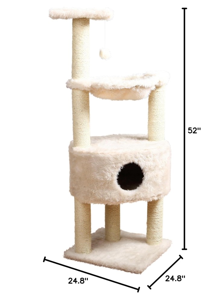 TRIXIE Baza Cat Tower, Scratching Posts, Condo, Hammock, Platform, Dangling P...