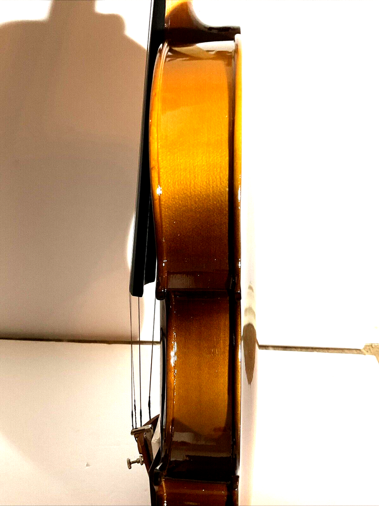 Handmade Flamed Violin 4/4 Professional Solid Maple Wood Shoulder Holder, Bow