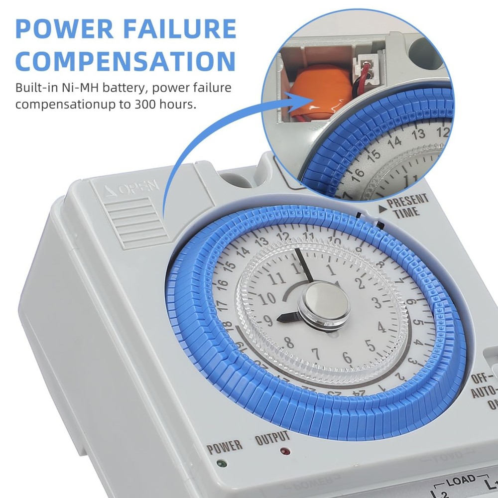 Precise Mechanical Timer, Adjustable Mechanical Time Control Switch, 12V AC/D...