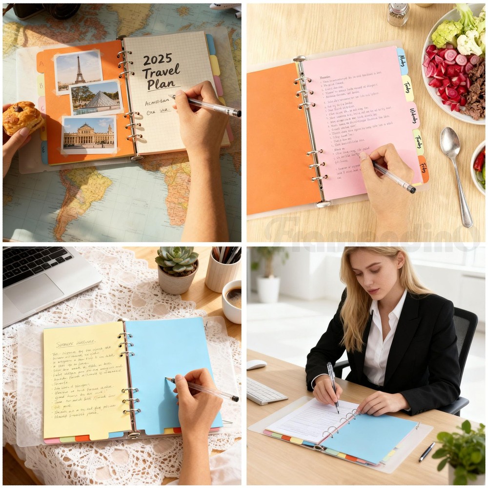 Framendino, 2 Sets A5 Vertical Tabs and Horizontal Paper Divider 4 Pack,