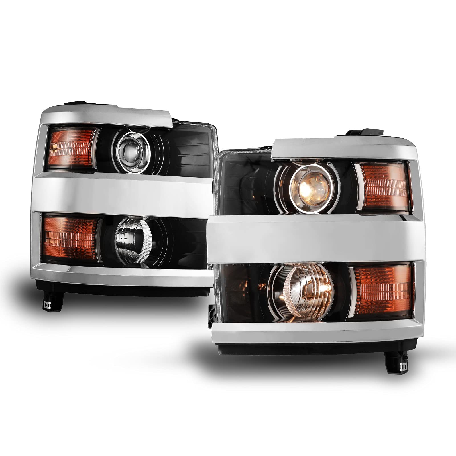 Projector Headlights For 2015-2019 Chevy Silverado 2500 3500 HD Lamp 1 Pair