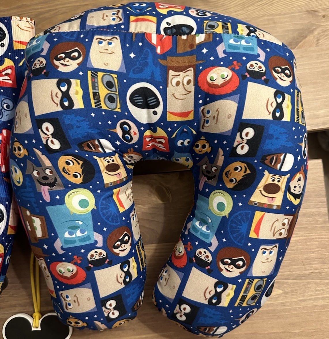 Disneyland Pixar Fest Tote Bag & Character Neck Pillow Set w/ Mickey Luggage Tag