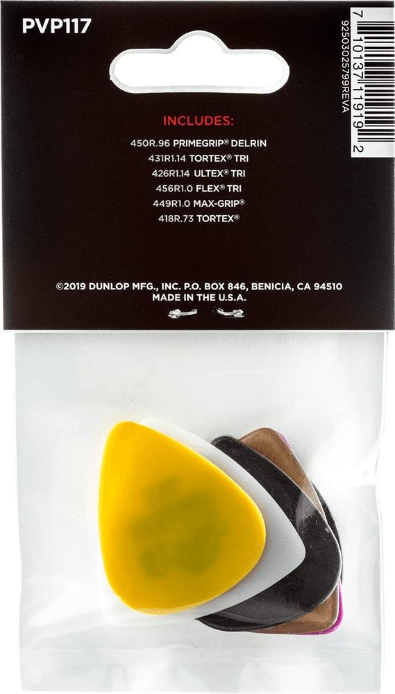 Jim Dunlop Bass Pick Variety Pack - 6 Medium, Picks