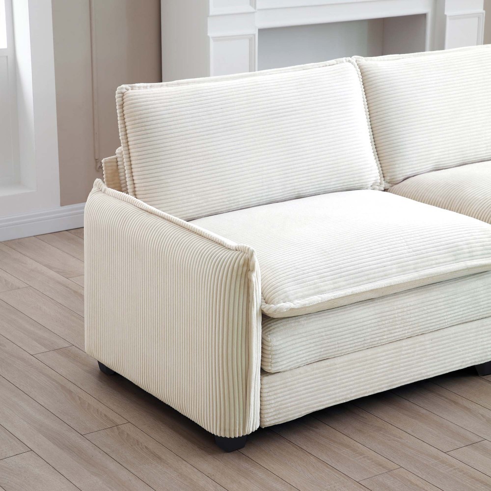 Footstool Corduroy With double-layer cushion With removable armrests