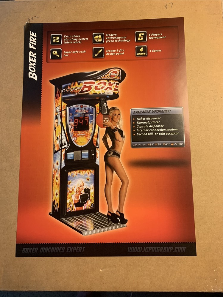 Nos Original Boxer Fire. ARCADE Video GAME  FLYER