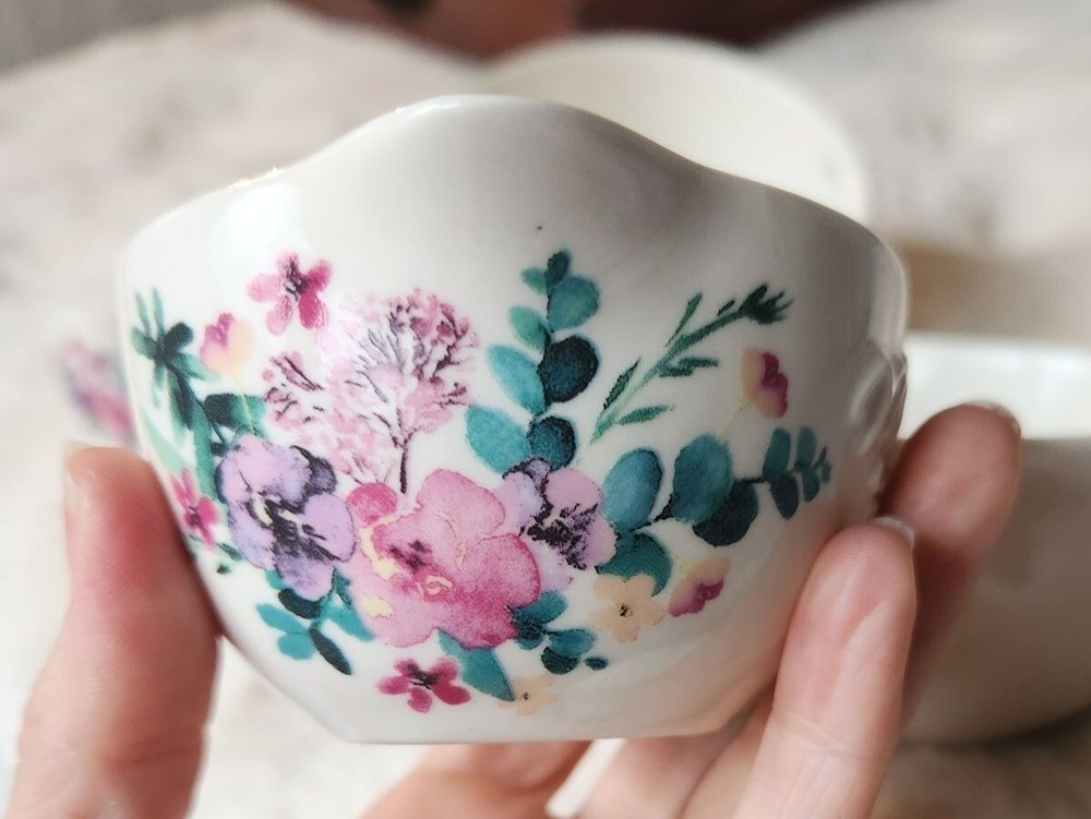 Mason Floral Watercolor Ceramic Nesting Measuring Cups