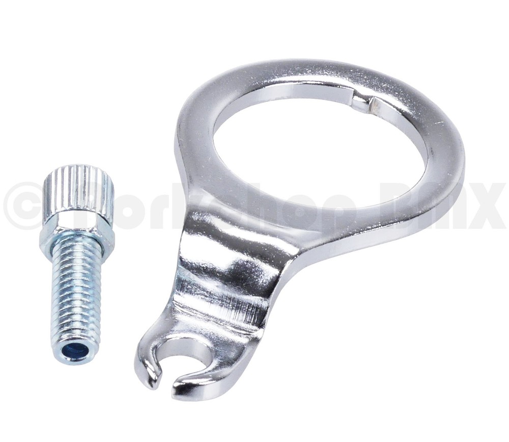 Dia-Compe 1255 bicycle front cable hanger stop for 1" threaded fork CHROME