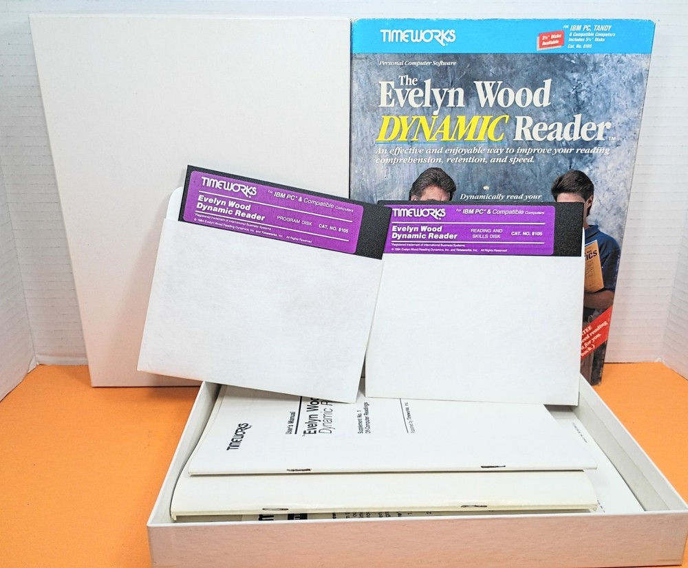 📚 Timeworks Evelyn Wood Dynamic Reader Speed Reading IBM 5 1/4" Floppy Disk PC