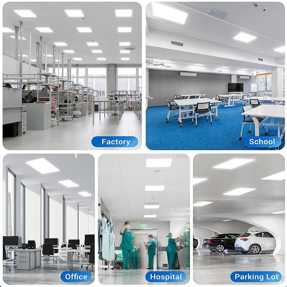 4PC 2x4 LED Flat Panel Light Drop Ceiling 0-10V Dimmable,75W,100-277V,ETL Listed