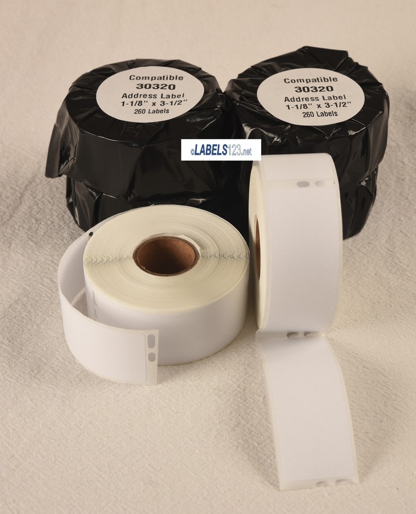 6 Rolls Dymo® Compatible 30320 White Rectangular Address Labels Thermal Blank